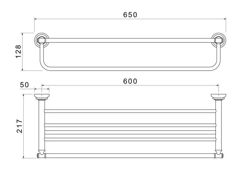 Полка для полотенец AQUATEK, полир. золото AQ4515PG КЛАССИК