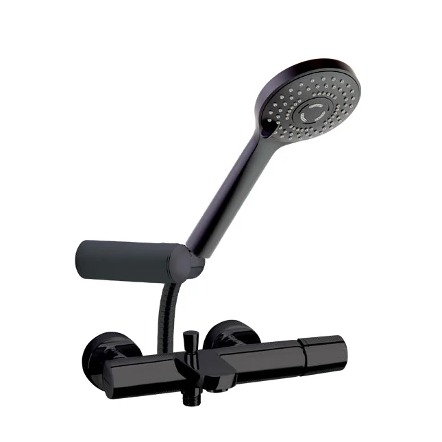 Смеситель для душа наружнего монтажа с душевым комплектом TZAR 340501BTNM Черный