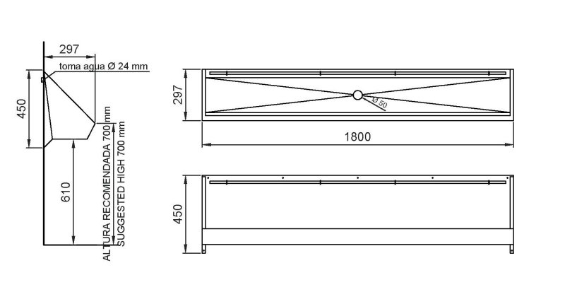 Коллективный писсуар Nofer 13003.18.S