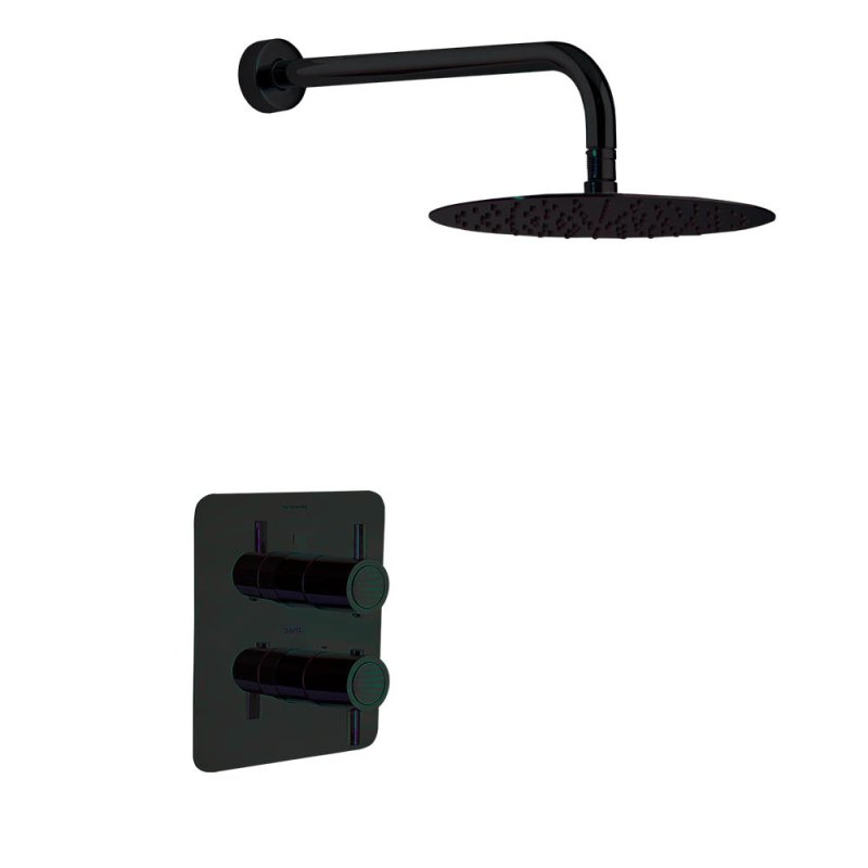 Встраиваемая термостатическая душевая система с тропическим душем ODISEA K3924012NM Черный