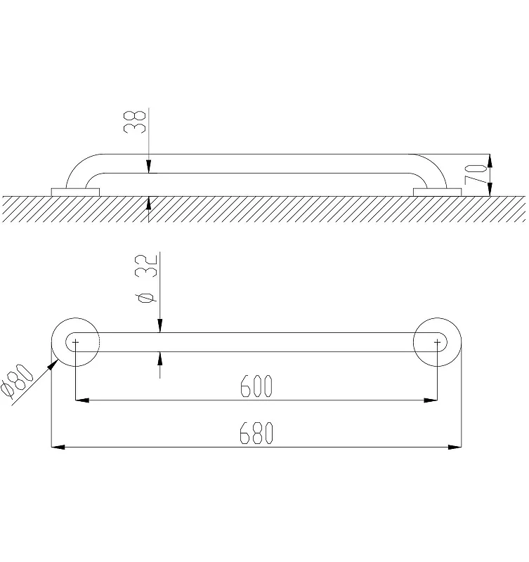 Поручень прямой 600 мм, белый Nofer 15054.60.W
