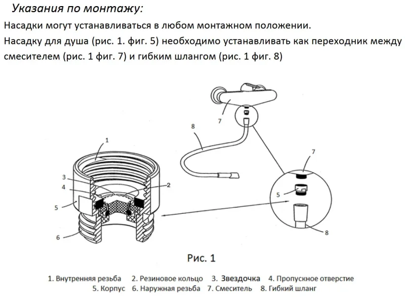 Водосберегающая насадка для душа Savetax 9 л/мин D09G05