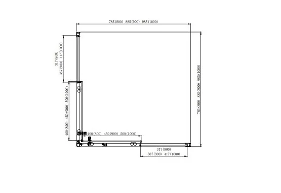 AQ ARI KV09020BL Душевой уголок квадратный, двери раздвижные 900x900x2000 профиль черный