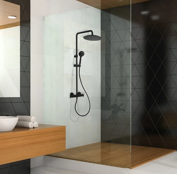 Смеситель для душа однорычажный наружнего монтажа TZAR 340501SNM Черный