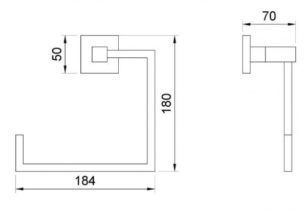 Полотенцедержатель Г-образный BARCELONA Nofer 16905.N черный