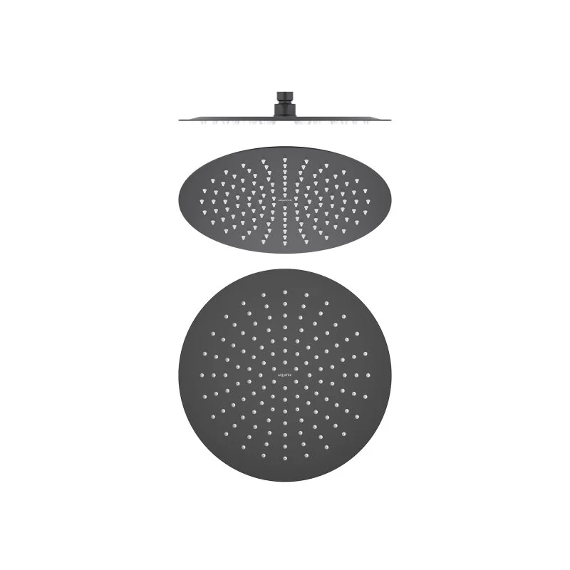 Круглый верхний душ  300*2 мм AQUATEK, матовый черный AQ2075MB