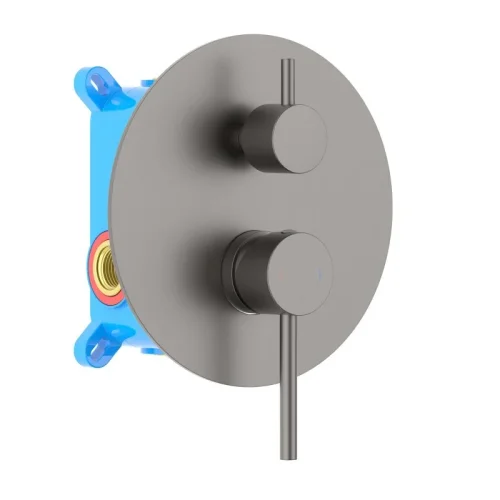 AQ1346BGM ЕВРОПА смеситель для ванны 2 режима (внешняя и скрытая часть), оружейная сталь