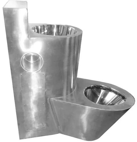 Туалет из нержавеющей стали с умывальником COMBI антивандальный левый настенный 13124.L NOFER