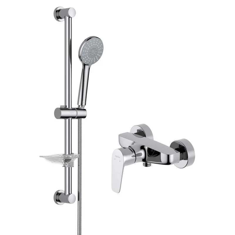 AQ1160CR БЕТТА смеситель для душа ,  AQ2013CR БЕТТА душевой гарнитур 3jet 65 см