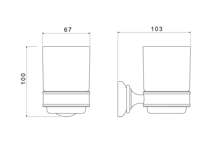 Стакан с держателем AQUATEK, полир. золото AQ4504PG КЛАССИК