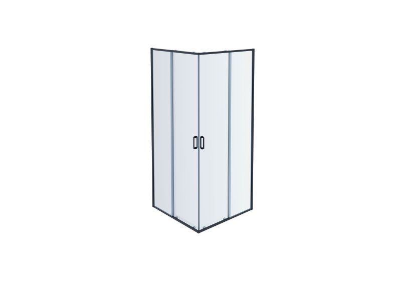 AQ ARI KV09020BL Душевой уголок квадратный, двери раздвижные 900x900x2000 профиль черный