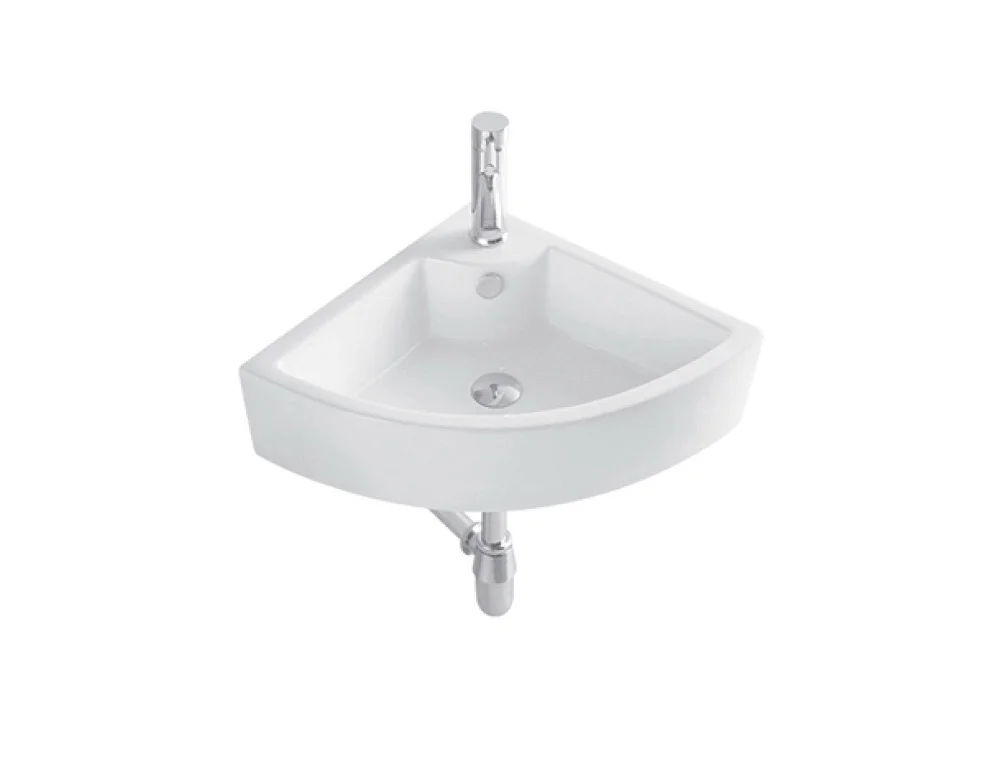 Раковина подвесная угловая AQUATEK AQ5166B-00 470*470*150 мм, универсальная установка