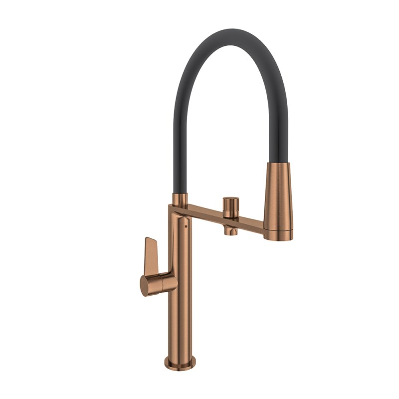 Смеситель для кухни с подключением фильтра питьевой воды с магн. держателем KITCHEN 898801MCCU медь