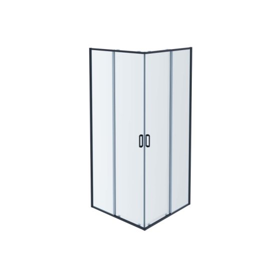 AQ ARI KV 08020GM Душевой уголок квадратный, двери раздвижные 800x800x2000 профиль оружейная сталь