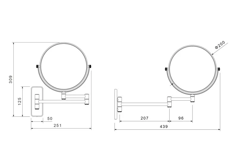 AQ4911BG зеркало косметическое настенное 5х, шлиф. золото