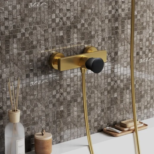 Смеситель для душа PAINI Domus 18PJ511PZ, брашированное золото PVD (PJ)