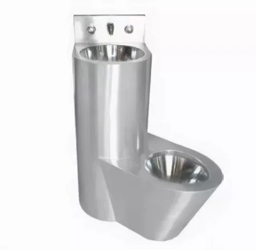 Туалет из нержавеющей стали с умывальником COMBI антивандальный правый Nofer 13123.R