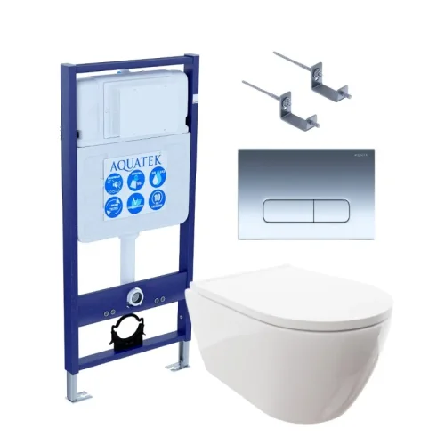 SET AQUATEK ПОЛАРИС (рама AQUATEK Standard INS-0000012, унитаз ПОЛАРИС AQ0700-00,  крепеж KKI-0000002 , панель KDI0000016)