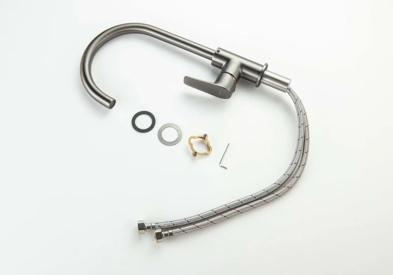 AQ1182BGM БЕТТА смеситель для кухни, оружейная сталь