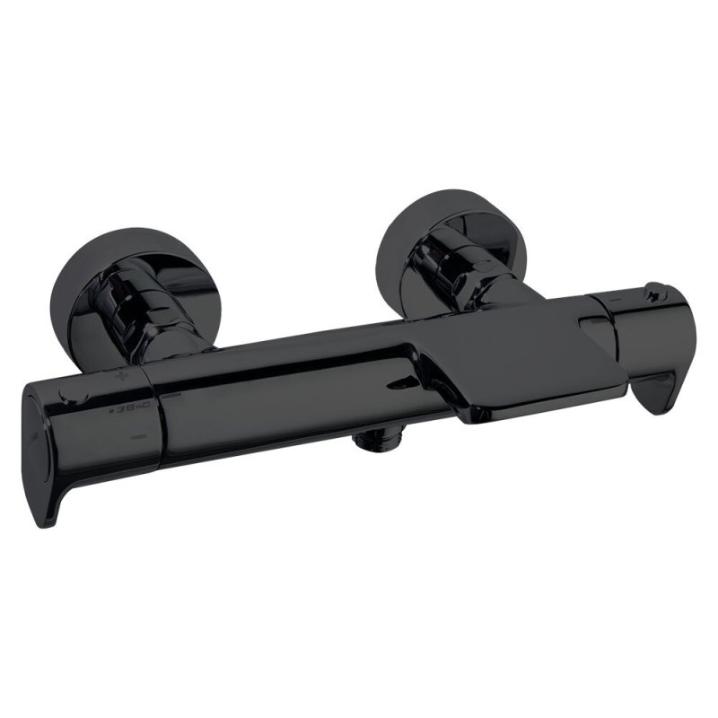 Термостатический смеситель для ванны наружнего монтажа с каскадным изливом ALEXIA 363901SNM Черный