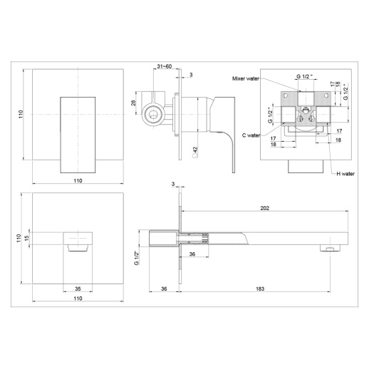 Смеситель для раковины PAINI Grazia 21PZ208 встраиваемый, черный брашированный PVD (PZ) Смеситель для раковины PAINI Grazia 21PZ208 встраиваемый, черный брашированный PVD (PZ)