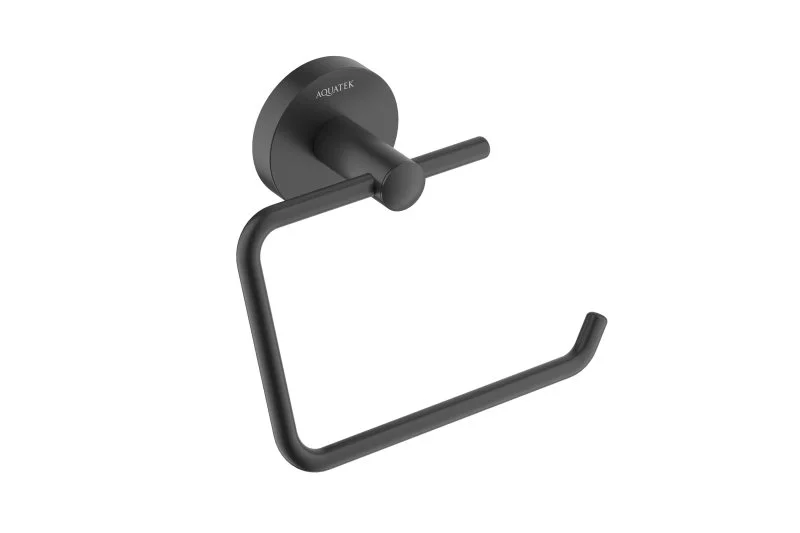 Бумагодержатель квадратный AQUATEK, матовый черный AQ4218MB ОБЕРОН