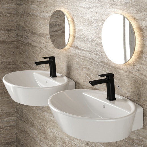 Смеситель для раковины PAINI Nove 09YO205ME без донного клапана, средний, черный (YO) Смеситель для раковины PAINI Nove 09YO205ME без донного клапана, средний, черный (YO)