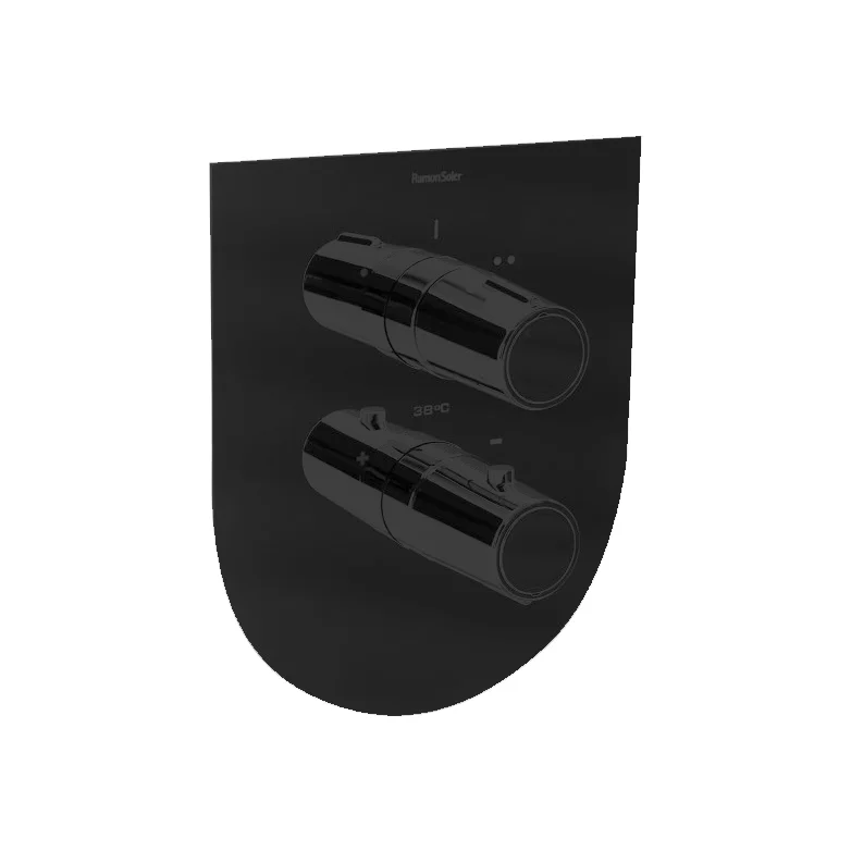 Встраиваемый термостатический смеситель для душа TZAR 348712SNM Черный на 2 выхода