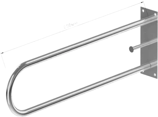 Поручень пристенный для унитаза с держателем для т/б Тругор ППУ/850 тбD32