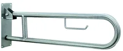 Поручень откидной 840х200 мм с держателем туалетной бумаги