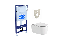 Set AQUATEK ЕВРОПА (рама AQUATEK Standard INS-0000012+звукоизоляционная прокладка+унитаз ЕВРОПА AQ1106L-00+тонкое сиденье с механиз