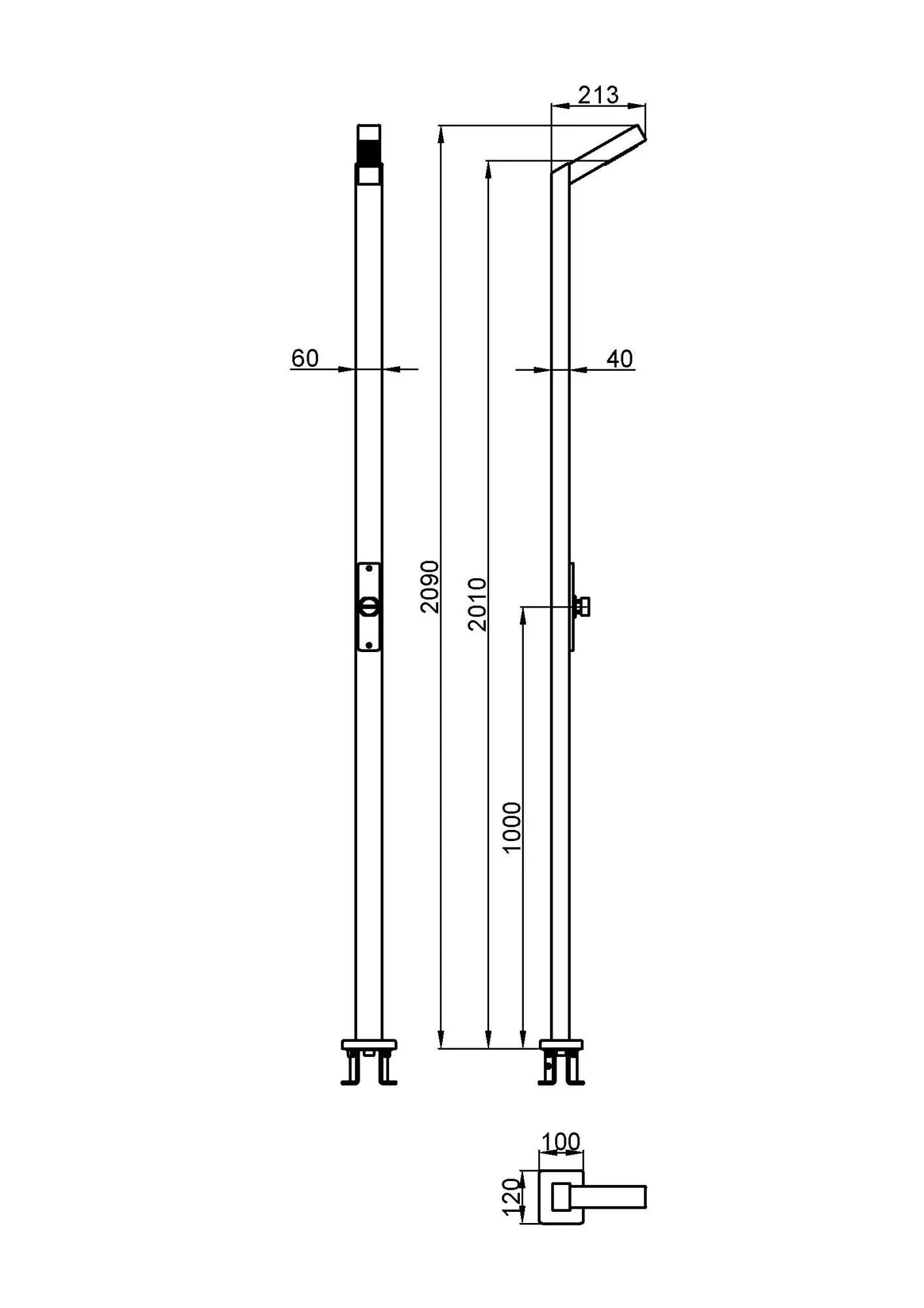 Душевая стойка уличная для 1 пользователя Nofer 13414.B