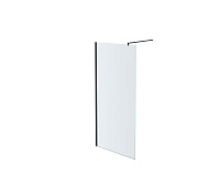 AQ WIW 08020BL Душевая перегородка Walk in с держателем 800x2000 профиль черный, стекло прозрачное