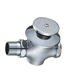 Кран смывной, нажимной (КРС) для чаши «Генуя» Варион, Напольный с прямым отводом на 1"