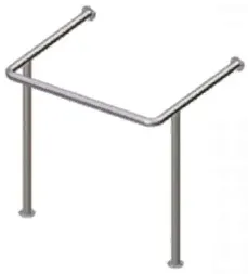 Поручень ободочный для раковины 660х500х750(h) мм c креплением к полу и стену