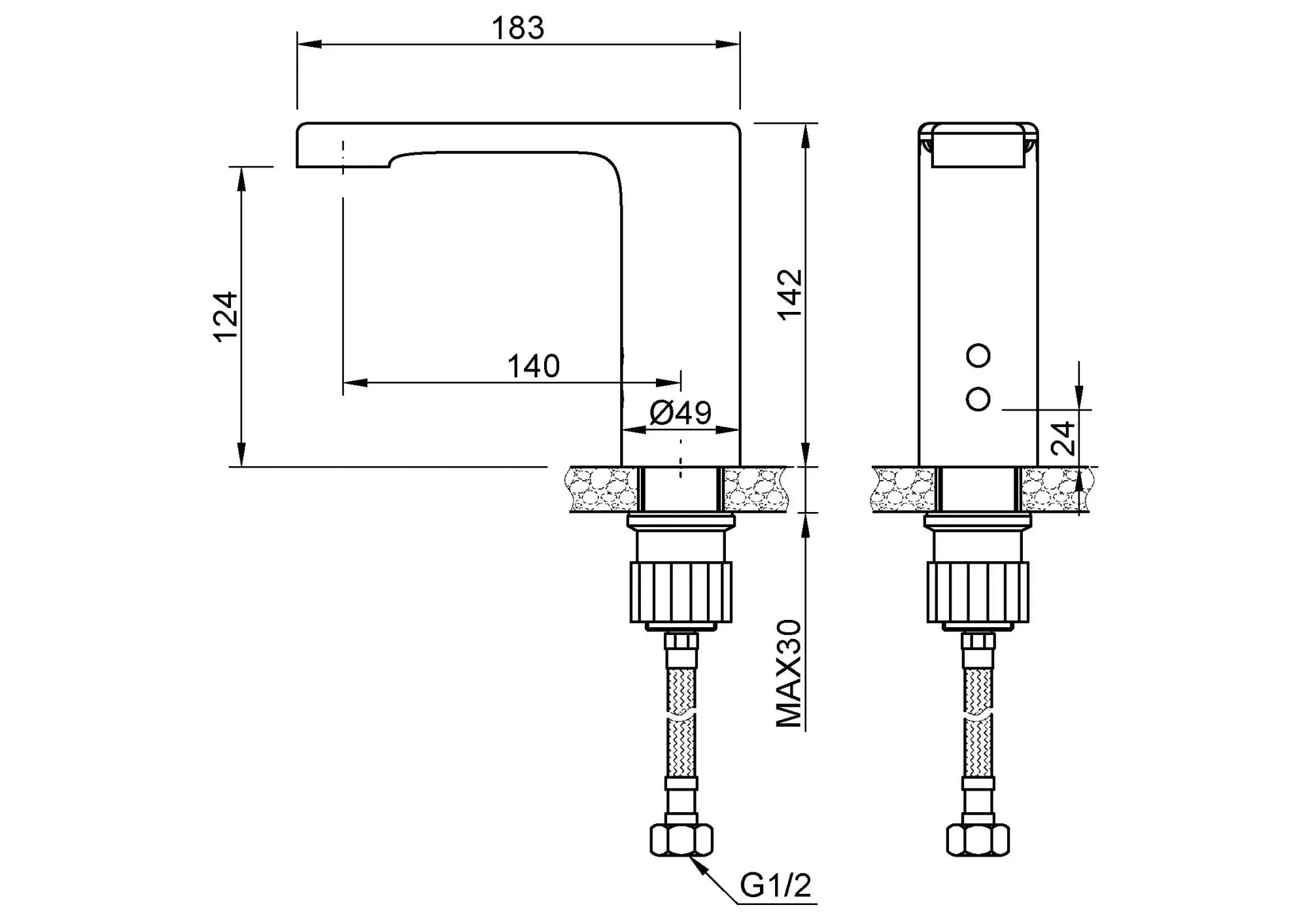 Автоматический кран для раковины или столешницы LEED Nofer 07260.LN