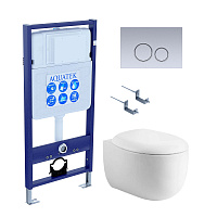 SET AQUATEK АЛЬТАИР-019 4в1 (рама AQUATEK Standard INS-0000012+крепеж KKI-0000002+клавиша KDI-0000019+унитаз АЛЬТАИР AQ1980-00 с тонким сиденьем soft-close)