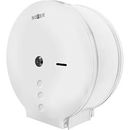 Диспенсер для туалетной бумаги Nofer круглый из нержавеющей стали белый 280*272*115