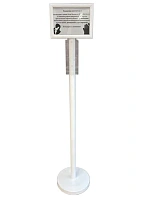 Белая стойка для дозаторов антисептика Nofer PT100G.W