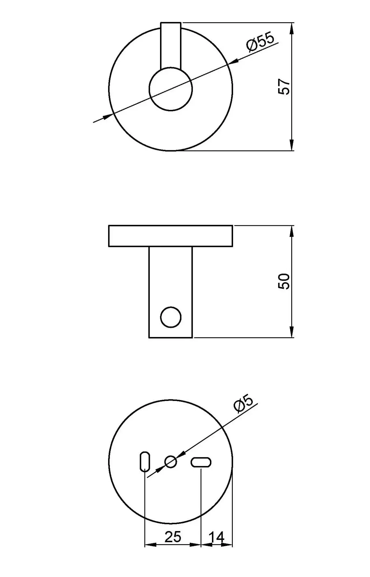 Крючок для ванной одинарный NIZA Nofer 16849.S матовый