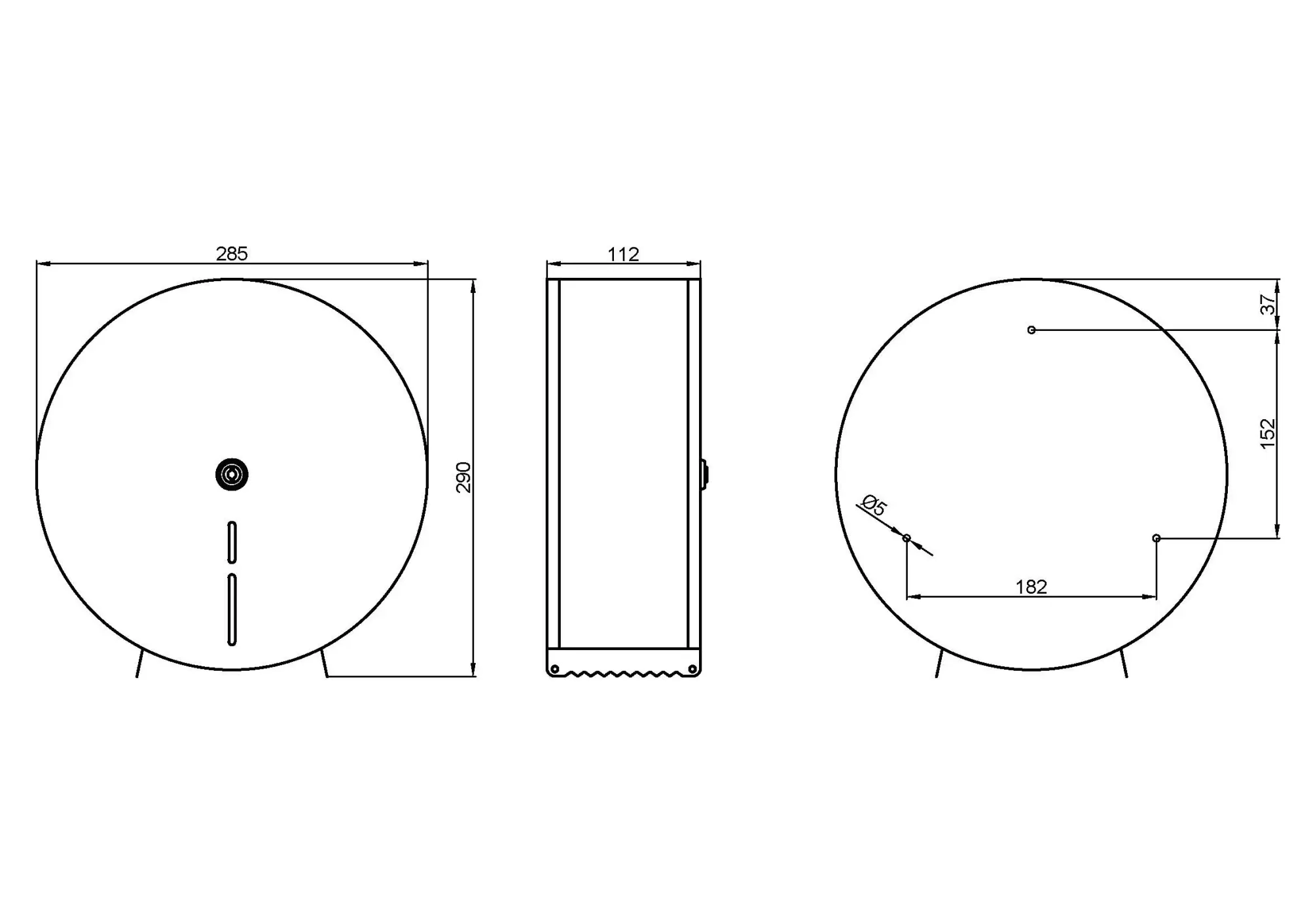 Диспенсер для туалетной бумаги круглый из  стали белый XL  295*285*112 Nofer 05001.XL.W