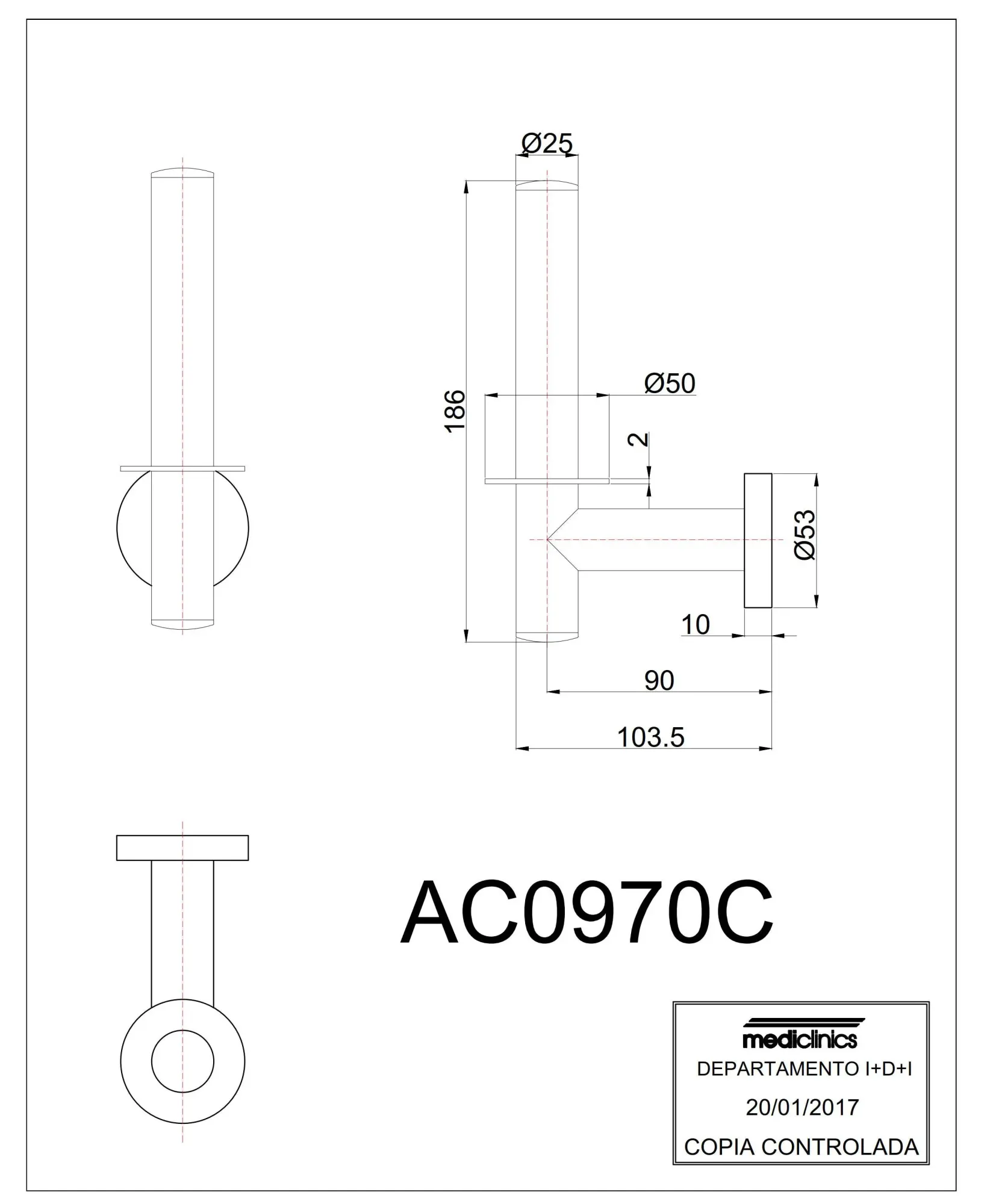Держатель запасных рулонов Mediclinics Medicrom AC0970C