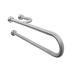 Поручень полукруглый правый неподвижный с тремя точками опоры 600 мм глянцевый Nofer 15048.В