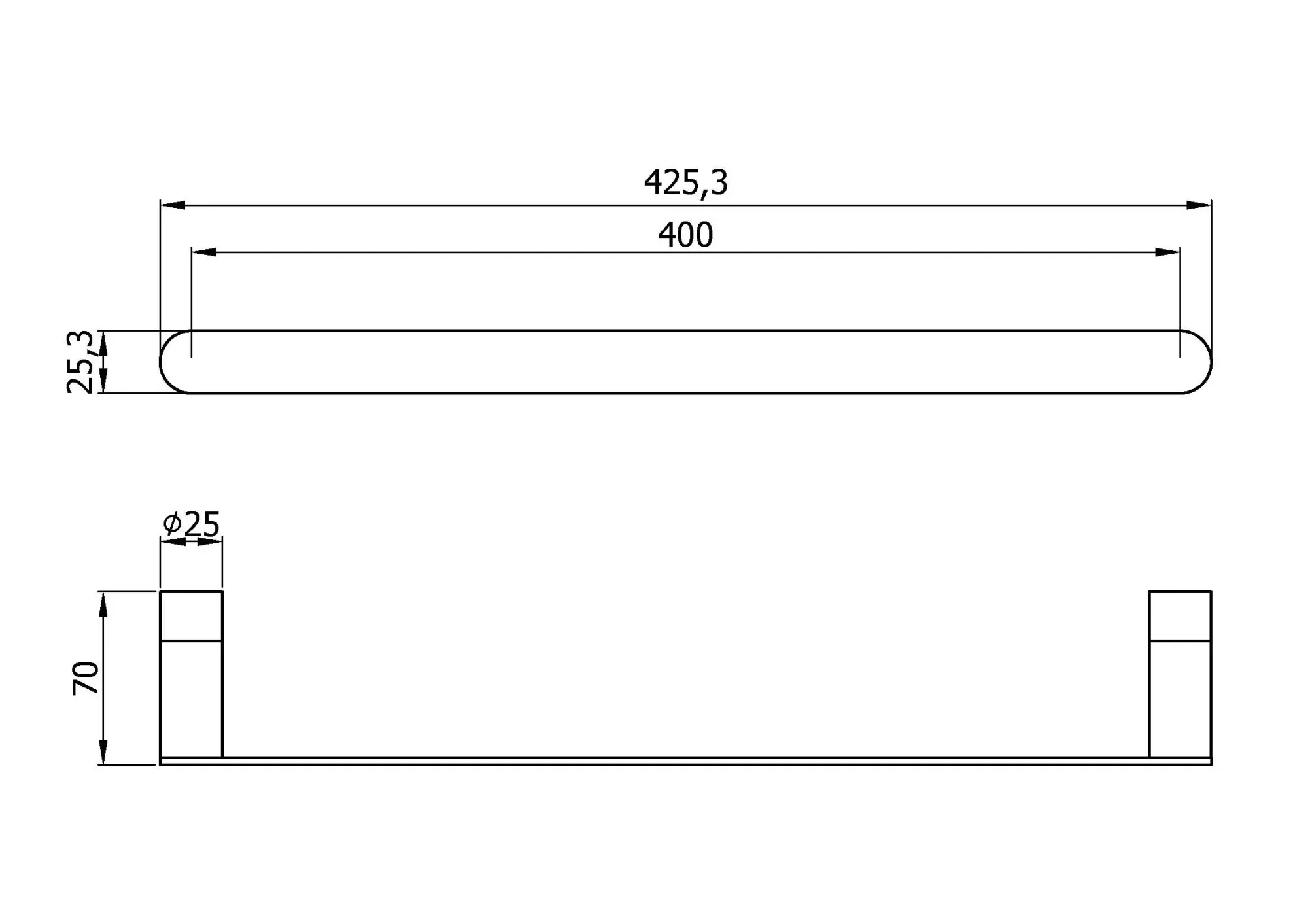 Держатель для полотенец Verona черный 400 мм Nofer 16870.40.N