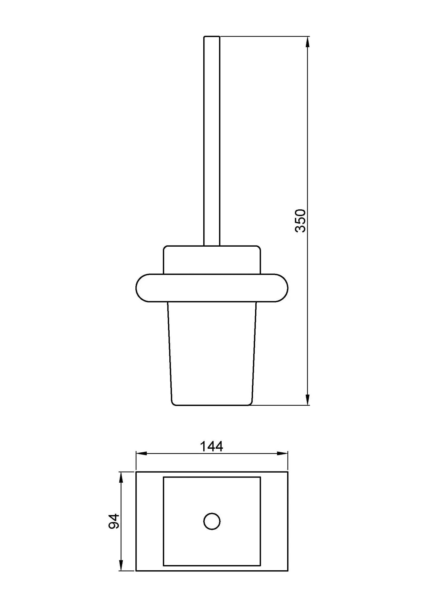 Ершик настенный  Capri черный Nofer 16227.N