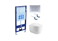 Set AQUATEK АЛЬТАИР (рама AQUATEK Standard INS-0000012 с звукоиз.прокладкой+крепеж KKI-0000002+кнопкаKDI-0000011+унитаз АЛЬТАИР AQ1980-00 с крышкой