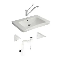 Комплект (Раковина МГН, крепление неподвижное, смеситель, сифон) Nofer H14