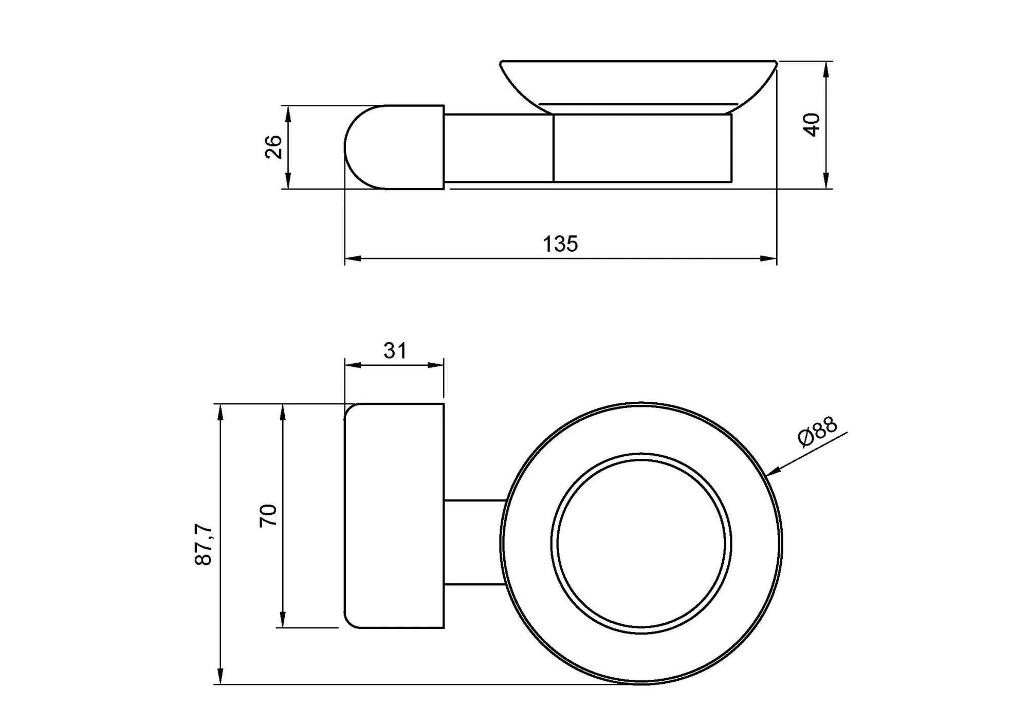 Мыльница из алюминия Capri черная Nofer 16225.N