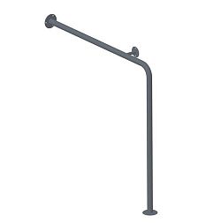 Поручень угловой пристенный с креплением к полу и стене 750(h)х850х70 мм правый