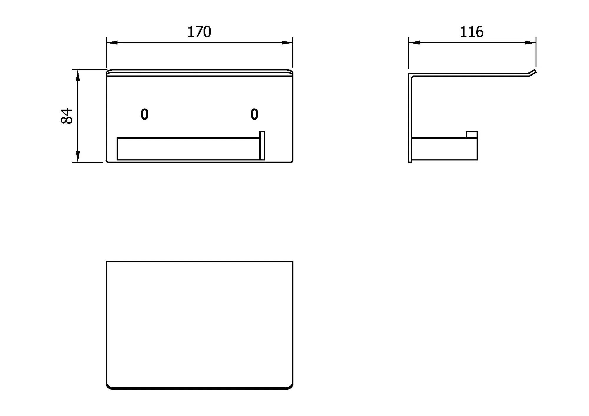 Держатель для туалетной бумаги с полочкой для мобильного телефона Corinto черный Nofer 16878.N